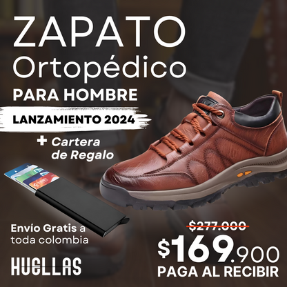 Zapato Ortopédico Hombre | DE REGALO - Cartera de piel con protección NFC