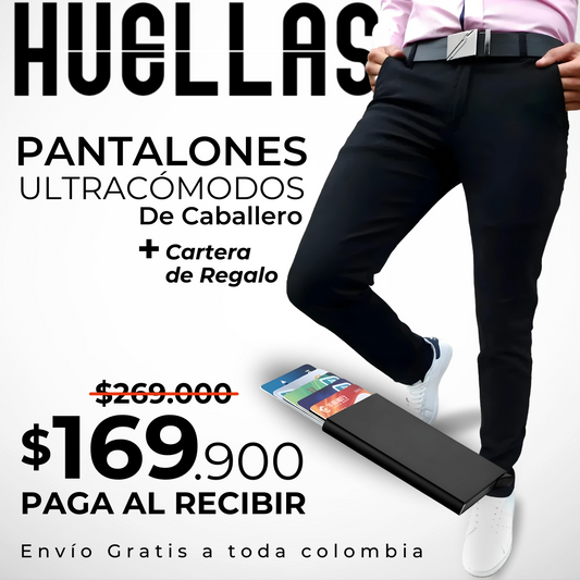 Pantalones de Caballero Ultracómodos | DE REGALO - Cartera de piel con protección NFC